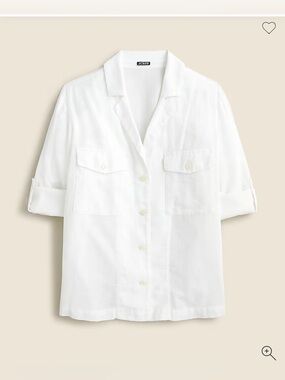 NWT J.Crew Camp-collar Shirt in Featherweight Linen Blend Size:0| Spring